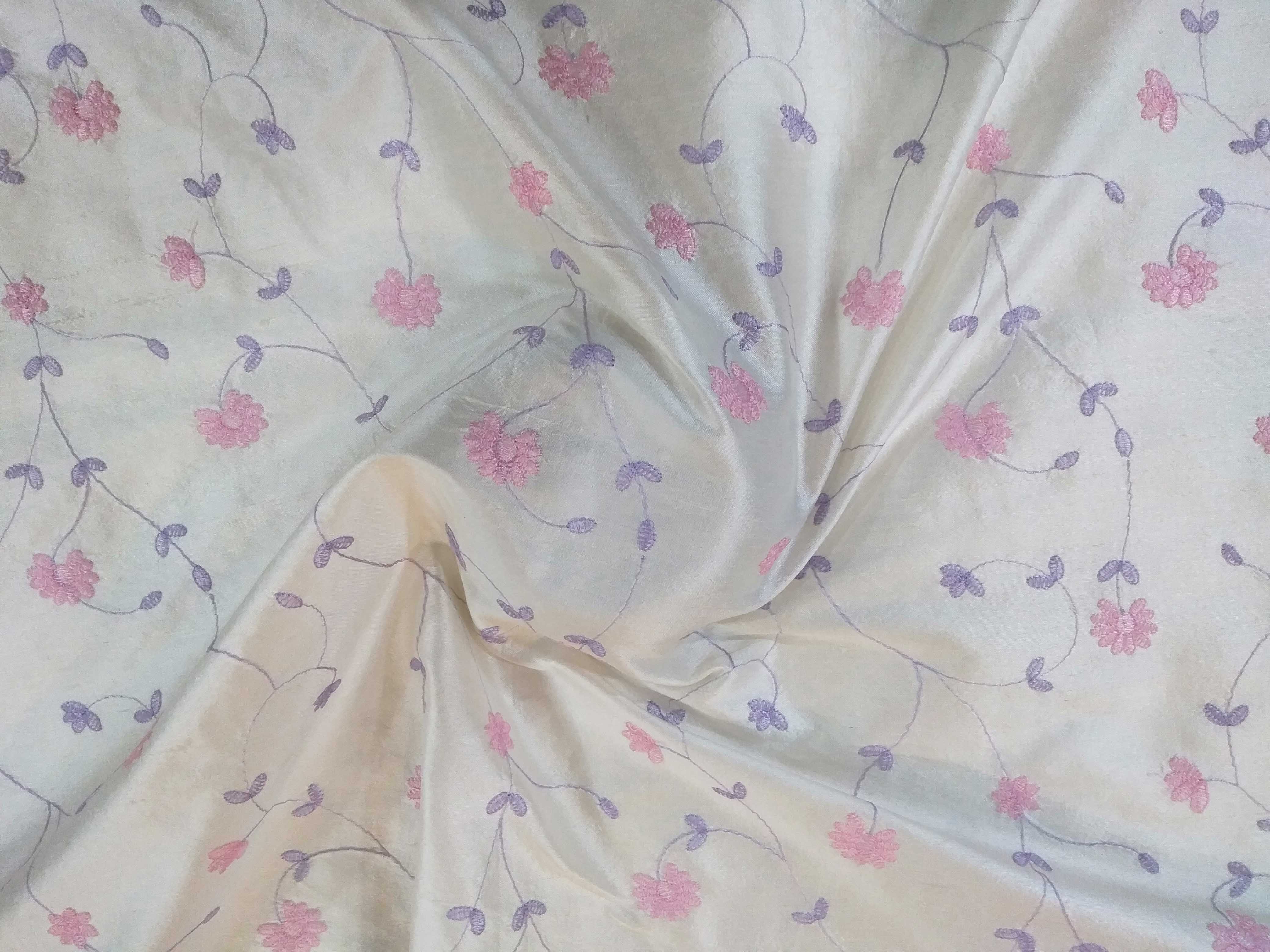 Silk Embroidered Fabric. A Step Ahead Products